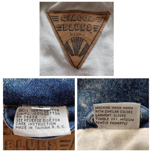 Giacca Blues 80s Acid-wash Denim Bomber Jacket - Picture 8 of 16